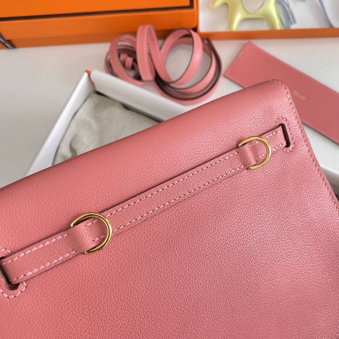 Hermes Kelly Danse Evercolor Bag In Rose Pink Color